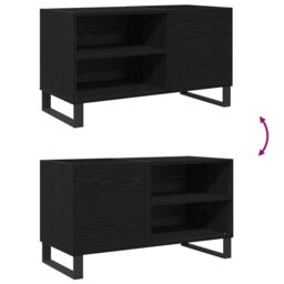Berkfield Home Record Cabinet Black Oak 84.5x38x48 cm Made from Engineered Wood - thumbnail 8