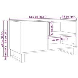 Berkfield Home Record Cabinet Black Oak 84.5x38x48 cm Made from Engineered Wood - thumbnail 9