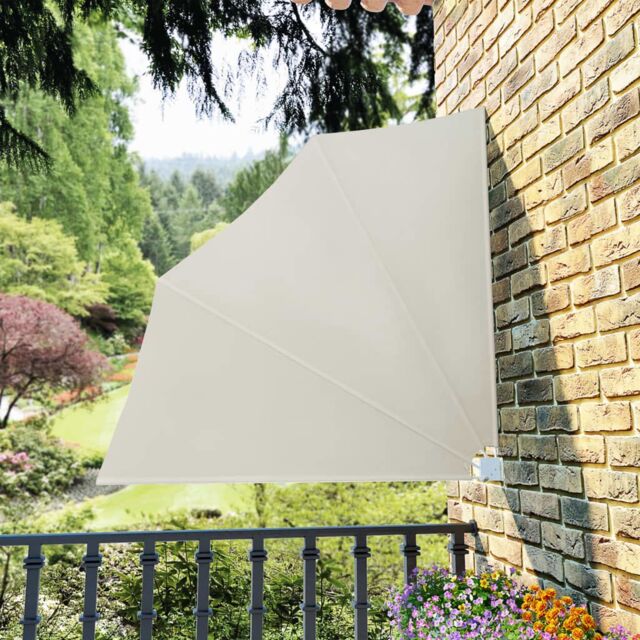 Berkfield Home Collapsible Balcony Side Awning Cream 140x140 cm - image 1