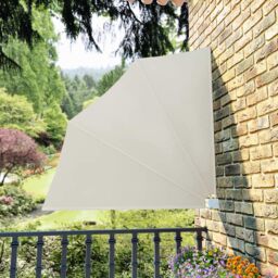 Berkfield Home Collapsible Balcony Side Awning Cream 140x140 cm - thumbnail 1
