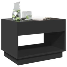 Berkfield Home Coffee Table with Infinity LED Black 70x50x50 cm - Size: 70 x 50 x 50 cm - thumbnail 4