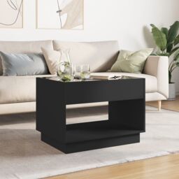 Berkfield Home Coffee Table with Infinity LED Black 70x50x50 cm - Size: 70 x 50 x 50 cm - thumbnail 3
