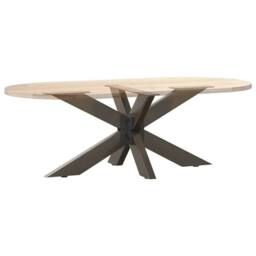 Berkfield Home Coffee Table Leg Spider Shape Natural Steel 98x58x(42-43) cm Steel in Black - thumbnail 6