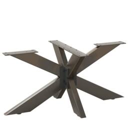 Berkfield Home Coffee Table Leg Spider Shape Natural Steel 98x58x(42-43) cm Steel in Black - thumbnail 1