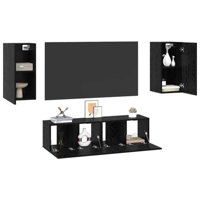 Berkfield Home Room Divider Bookcase 3-Tier Old Wood 137.5x29x103.5 cm Wood in Black - image 1