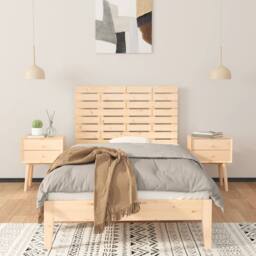Berkfield Home Wall Headboard 96x3x63 cm Solid Wood Pine in Light Tan - Size: 96 x 3 x 63 cm - thumbnail 3