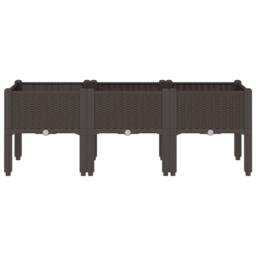 Berkfield Home Garden Planter with Legs Brown 120x40x42 cm PP - Size: 120 x 40 x 42 cm - thumbnail 3