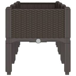 Berkfield Home Garden Planter with Legs Brown 120x40x42 cm PP - Size: 120 x 40 x 42 cm - thumbnail 4