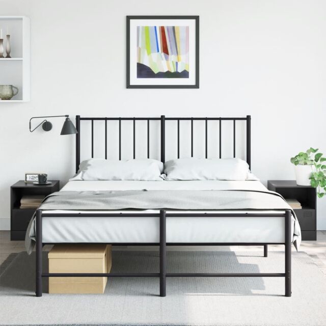 Berkfield Home Bedside Cabinets 2pcs Black 34.5x39x44 cm Steel - image 1