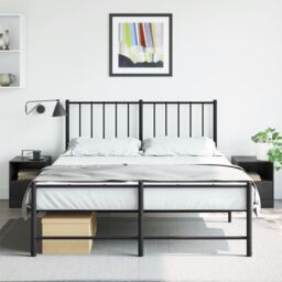 Berkfield Home Bedside Cabinets 2pcs Black 34.5x39x44 cm Steel - thumbnail 1