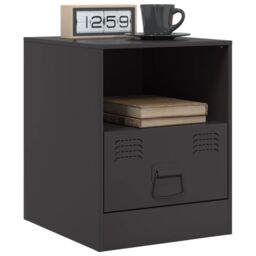 Berkfield Home Bedside Cabinets 2pcs Black 34.5x39x44 cm Steel - thumbnail 3