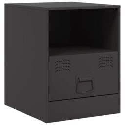 Berkfield Home Bedside Cabinets 2pcs Black 34.5x39x44 cm Steel - thumbnail 6