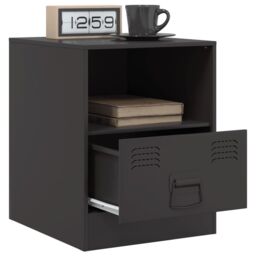 Berkfield Home Bedside Cabinets 2pcs Black 34.5x39x44 cm Steel - thumbnail 4
