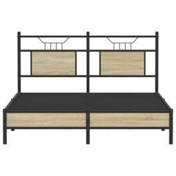 Berkfield Home Bed Frame Frame Sonoma Oak 150x200 cm King Size Wood in Brown - thumbnail 6