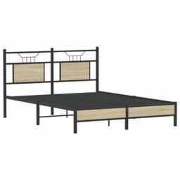 Berkfield Home Bed Frame Frame Sonoma Oak 150x200 cm King Size Wood in Brown - thumbnail 5
