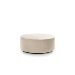 Abakus Direct Chicago Spill-Proof Velvet Large Quilted Swivel Footstool in Cream