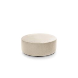 Abakus Direct Chicago Spill-Proof Velvet Large Quilted Swivel Footstool in Cream - thumbnail 2