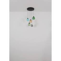 Netlighting Minara Bar Pendant Ceiling Light Matt Black Glass Shade 5x LED 3000K - thumbnail 6