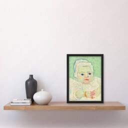 Artery8 Vincent van Gogh Framed Wall Art Print Roulins Baby Portrait in Green - Size: A4 - thumbnail 2