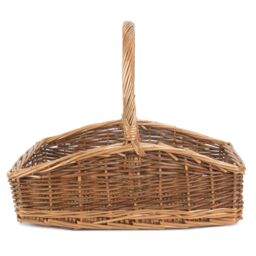 Red Hamper Wicker Rectangular Country Unpeeled Garden Trug in Brown - Size: Small - thumbnail 3