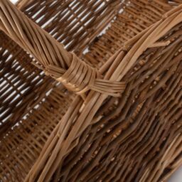 Red Hamper Wicker Rectangular Country Unpeeled Garden Trug in Brown - Size: Small - thumbnail 4