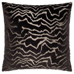 Paoletti Tierra Cut Velvet Abstract Cushion in Jet Black - Size: 50 cm x 50 cm - thumbnail 2