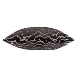 Paoletti Tierra Cut Velvet Abstract Cushion in Jet Black - Size: 50 cm x 50 cm - thumbnail 3