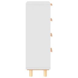 Berkfield Home Sideboard White 40x30x90 cm Solid Wood Pine & Natural Rattan - Size: 40 x 30 x 90 cm - thumbnail 6