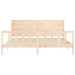 Berkfield Home Beautiful Bed Frame with Headboard Super King Size Solid Wood in Natural - thumbnail 6