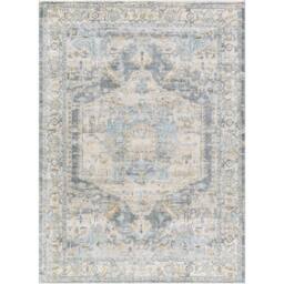 Livabliss Avellino-Vintage Beige Gray Blue Traditional Boho High Pile Living Rug - Size: 200 cm x 280 cm - thumbnail 2
