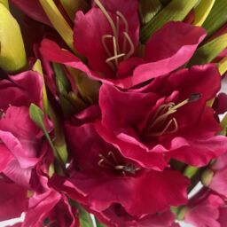 Leaf Artificial Pink Gladioli Stem Flower 115cm Large Realistic Pack of 6 - thumbnail 2