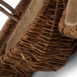 Red Hamper Wicker Set of 3 Oval Unpeeled Willow Garden Trug in Brown - thumbnail 4