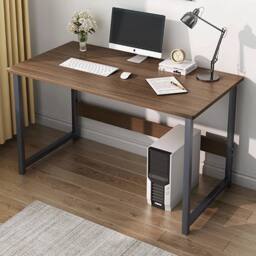 FORGEVIO Computer Desk Laptop Pc Study Table Home Office Desk in Brown
