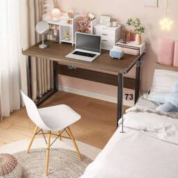 FORGEVIO Computer Desk Laptop Pc Study Table Home Office Desk in Brown - thumbnail 4