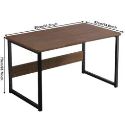 FORGEVIO Computer Desk Laptop Pc Study Table Home Office Desk in Brown - thumbnail 2