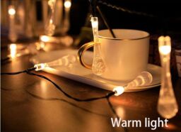 Obasyhig 7M Solar Powered 50 LED Water Droplets Balls Decorative Lights in Yellow - thumbnail 5