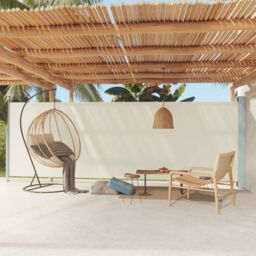 Berkfield Home Patio Retractable Side Awning 180x600 cm Cream in Beige