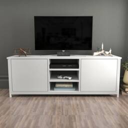 Decorotika Otis TV Stand, TV Unit for TV's up to 63 inch in White