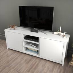 Decorotika Otis TV Stand, TV Unit for TV's up to 63 inch in White - thumbnail 3