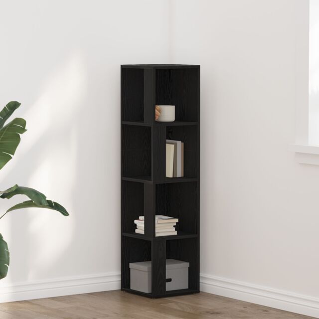 Berkfield Home Bookshelf Black Oak 33x33x132 cm Engineered Wood - Size: 33 x 33 x 132 cm - image 1