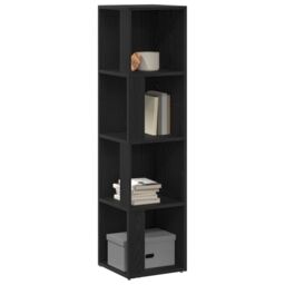 Berkfield Home Bookshelf Black Oak 33x33x132 cm Engineered Wood - Size: 33 x 33 x 132 cm - thumbnail 3
