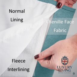 Luxury Living Velvet Chenille Thermal Fleece Lined Single Eyelet Door Curtain in Teal - Size: 137 cm width x 213 cm drop - thumbnail 2