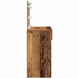 Berkfield Home Dressing Table with LED Old Wood 100x40x120 cm in Brown - Size: 100 x 40 x 120 cm - thumbnail 6