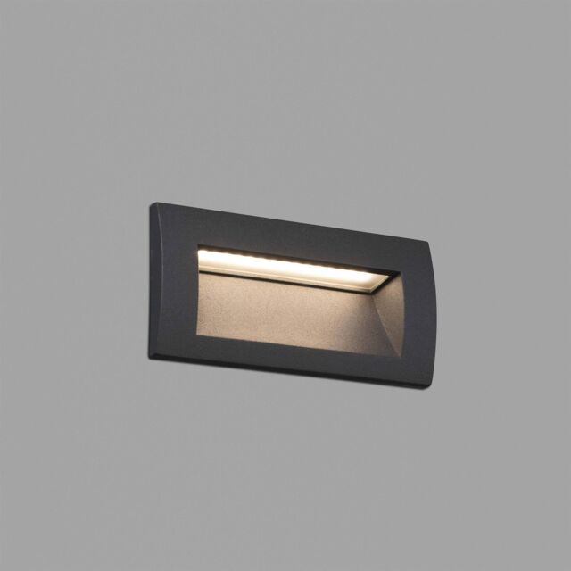 Netlighting Sedna LED Outdoor Recessed Wall Light Dark Grey IP65 - image 1