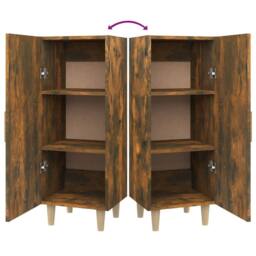 Berkfield Home Sideboard Smoked Oak 34.5x34x90 cm Engineered Wood in Brown - thumbnail 9