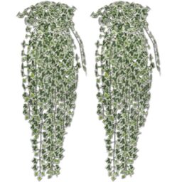 Berkfield Home 2 pcs Artificial Ivy Bush 90 cm Variegated in Green - thumbnail 1