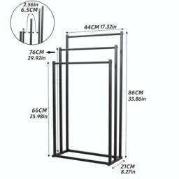 EONLION 3 Tier Free Standing Towel Rail Stand Unit Rack- White - thumbnail 2