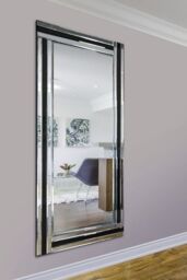 MirrorOutlet Dalton Black All Glass Full Length Mirror 174 x 85 CM - Size: 1 Pack - thumbnail 2