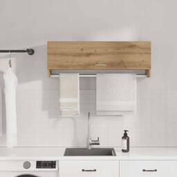 Berkfield Home Wardrobe Artisan Oak 100x32.5x35 cm Engineered Wood in Brown - thumbnail 3
