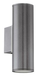 Loops IP44 Outdoor Wall Light Anthracite Zinc Plated Steel 2 x 3W GU10 Bulb in Metallics